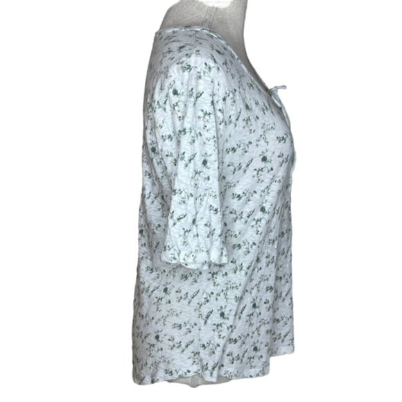 LUCKY BRAND Floral Tie Neck Top - Size Medium - Picture 3 of 9